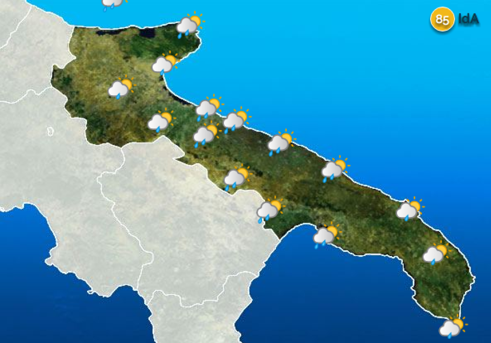 La situazione in Puglia Giovedì 5 Gennaio