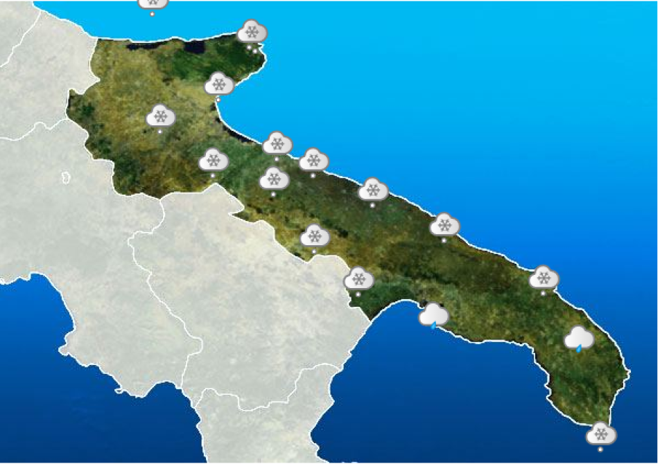 La situazione in Puglia Venerdì 6 Gennaio