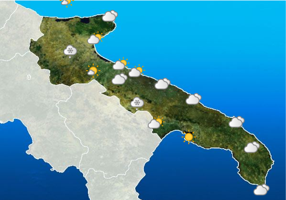 La situazione in Puglia domenica 8 Gennaio