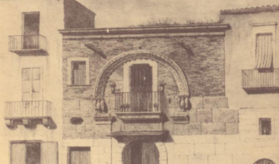 L'arco del Palazzo Federico II in un disegno V.Baltard della prima metà dell'800