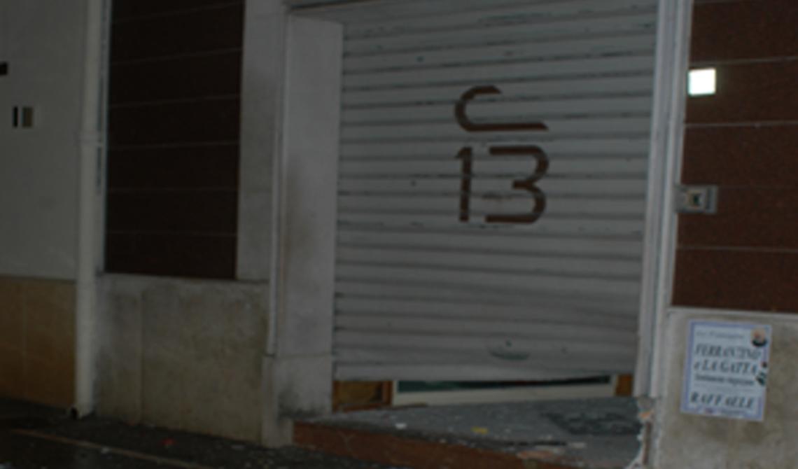 La serranda di Carmelina 13 dove fu messa la bomba