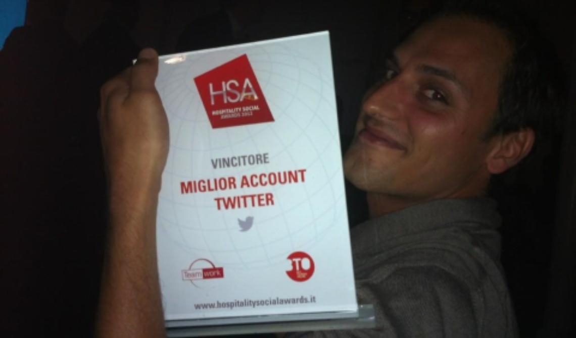 Pino Romondia miglior account Twitter agli 'Hospitity Social Awards' di Firenze
