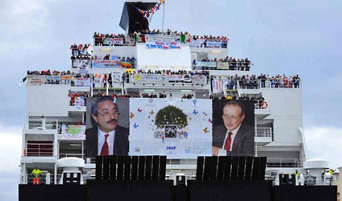 Area Nuova a bordo  a "La nave della legalità" per Falcone e Borsellino