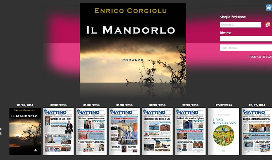 Per 1 libro a 1 euro della domenica de "Il Mattino" c'è "Ilmandorlo", di Enrico Corgiolu