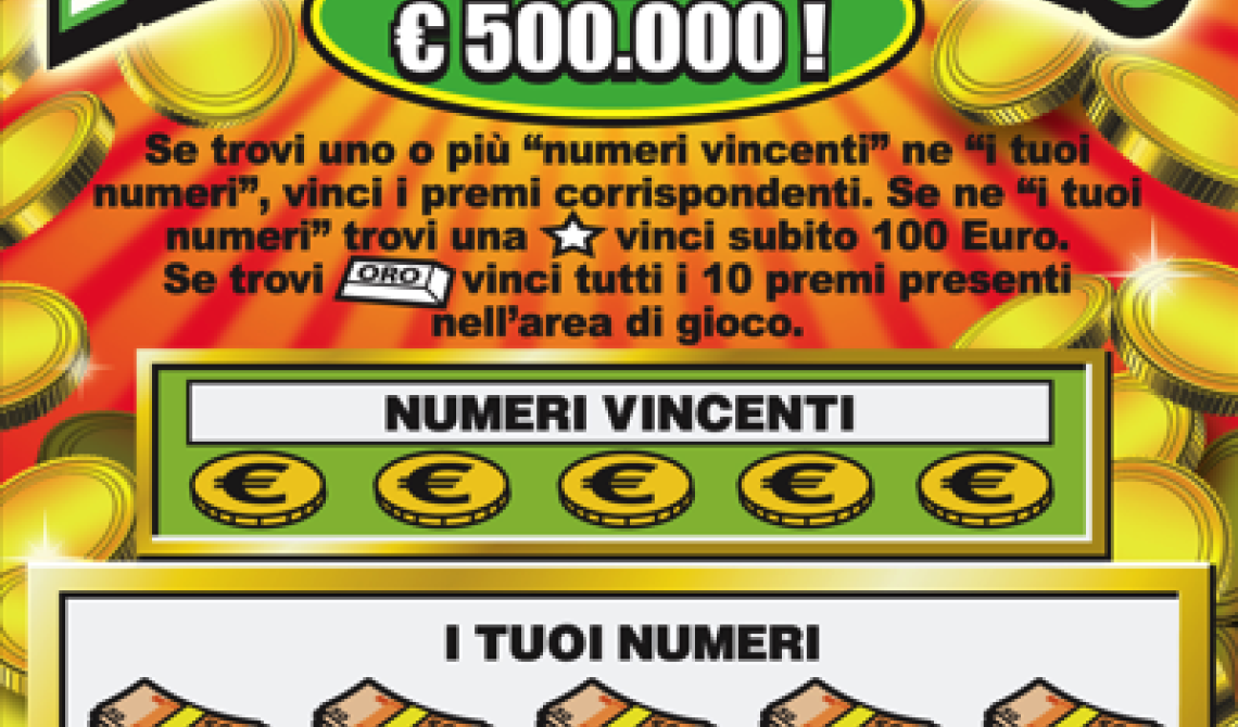 Acquista biglietto gratta e vinci da 5 euro e ne vince 500mila