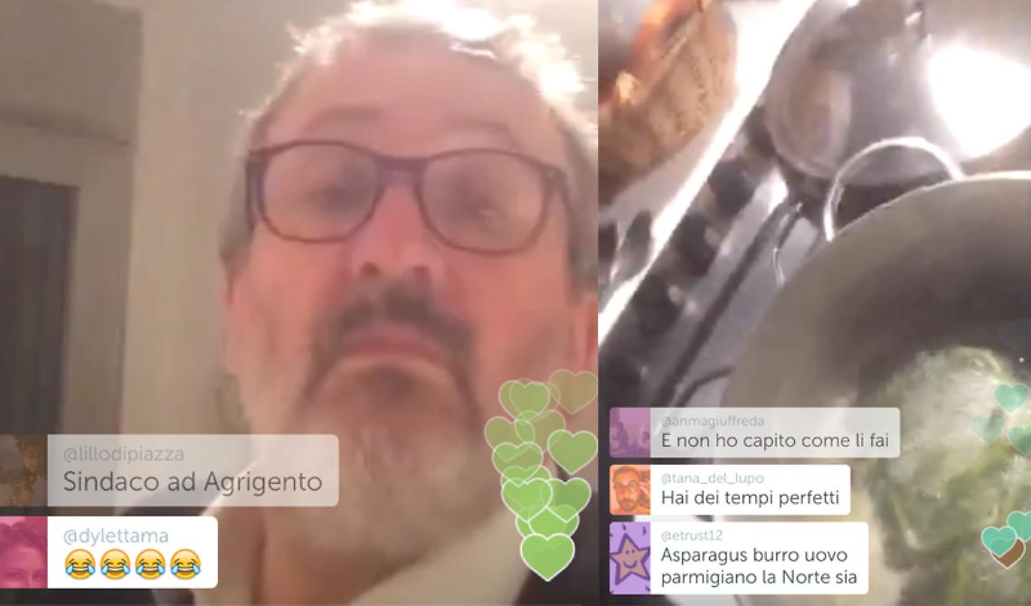 Meh, volete mettere Emiliano che cucina gli asparagi in diretta live su Periscope?