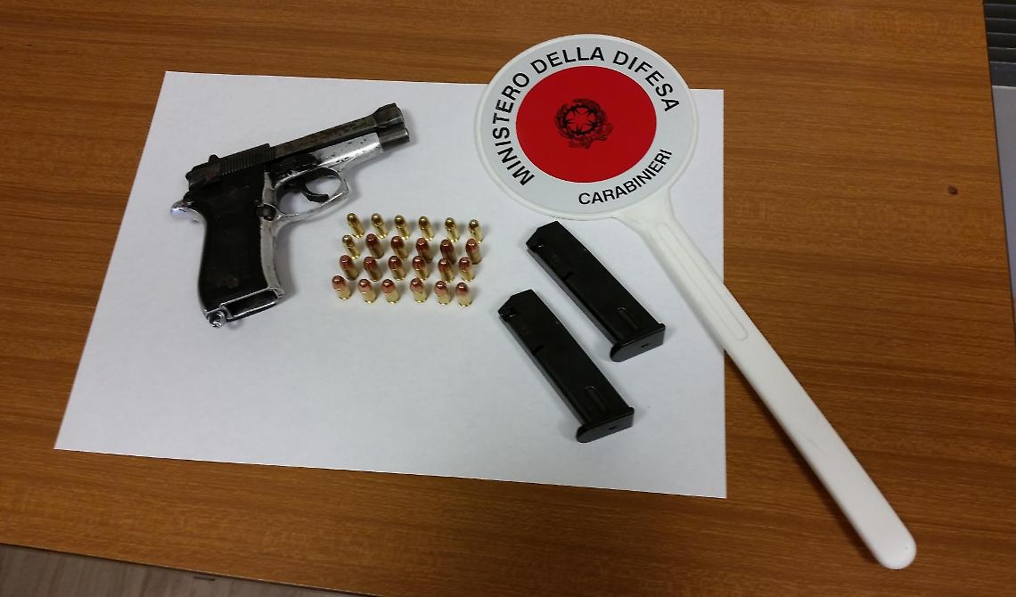 Nel comodino accanto al letto un'arma pronta all'uso: un arresto