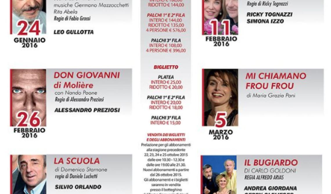 Teatro "Verdi", grandi nomi per la nuova stagione di prosa