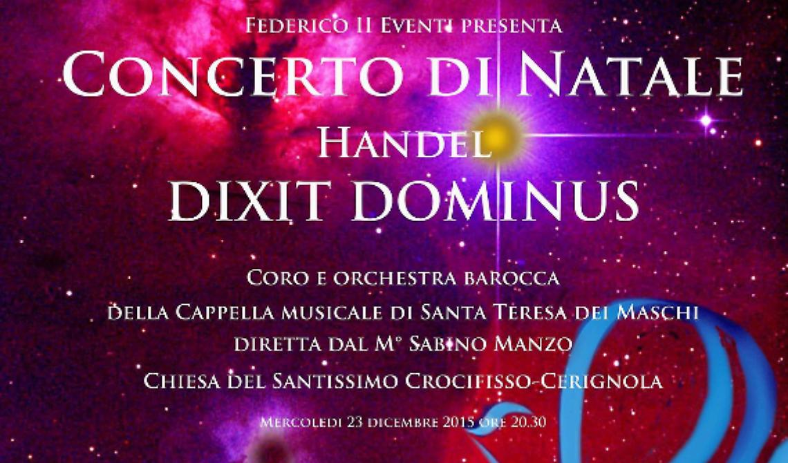 "Händel Dixit Dominus", Concerto di Natale a Cerignola