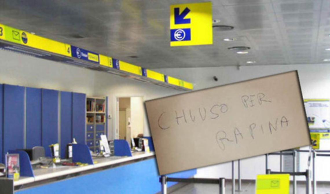 Cerignola, rapina all'ufficio postale: bottino da quantificare 