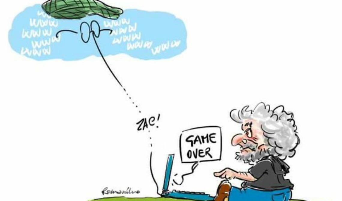 La vignetta di Romaniello su Casaleggio