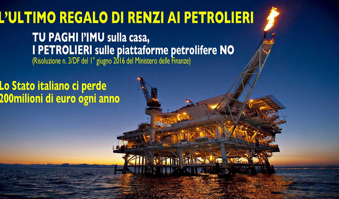 Il Governo Renzi "condona" l'IMU ai petrolieri