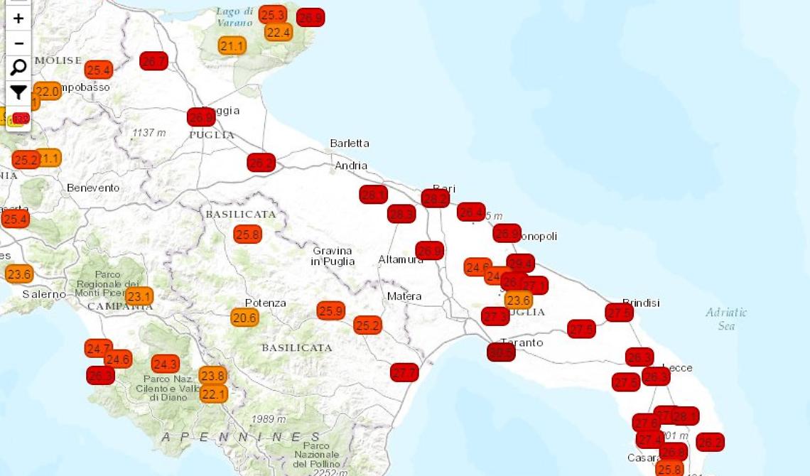 Caldo, la Puglia "bolle": anche di notte. A Foggia oggi le temperature più alte
