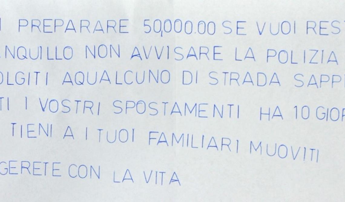 "Prepara 50mila euro o tu e la tua famiglia pagherete con la vita": arrestato estorsore 
