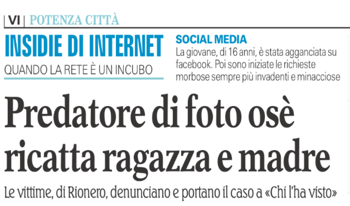 Quello di Rionero è un caso di "grooming"
