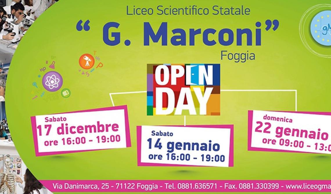 Il liceo Marconi è 'Open day' a partire da oggi!