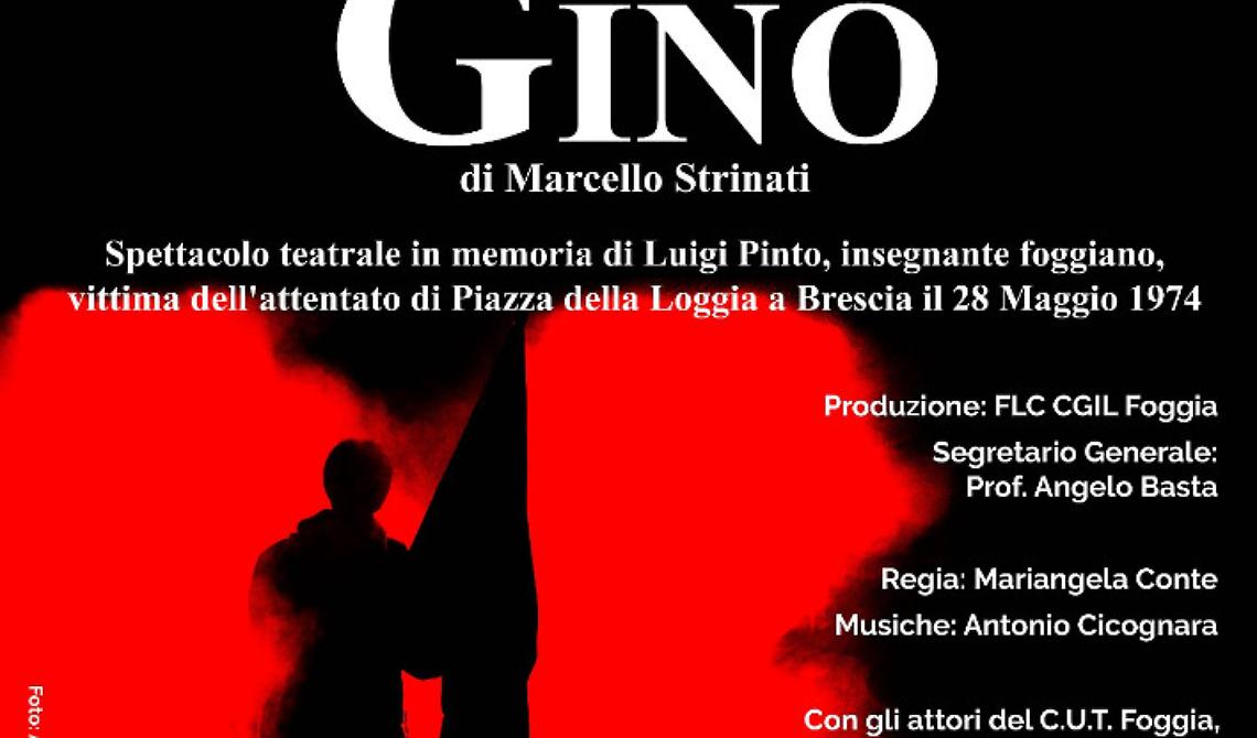 Strage di Piazza della Loggia: la FLC CGIL di Foggia ricorda Luigi Pinto con uno spettacolo teatrale