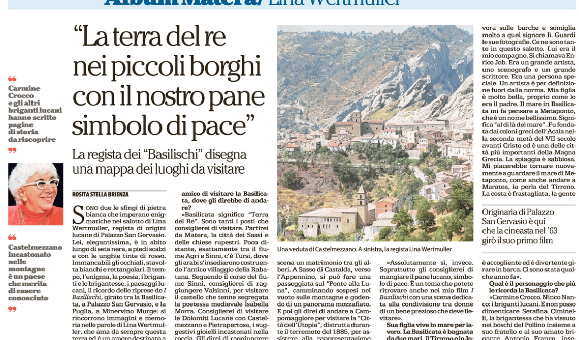 Lina Wertmuller consiglia la Basilicata