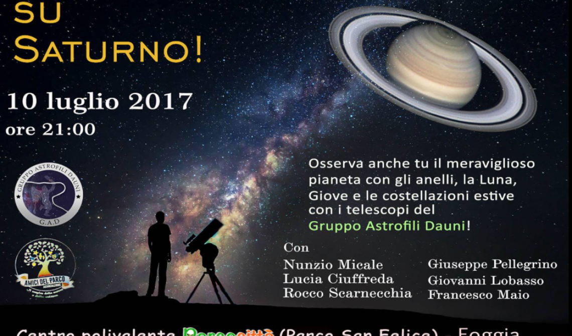 "Parco Città", stasera tutti col naso all'insù ad ammirare Saturno
