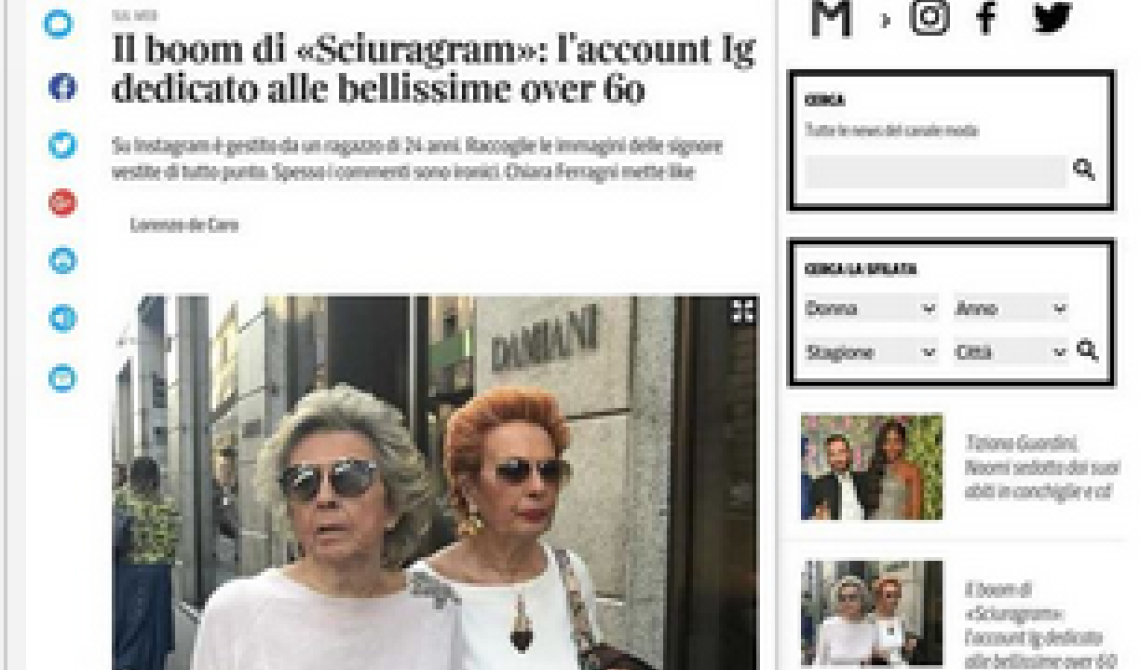 Un 24enne lucano s'inventa l'account Instgram «Sciuragram», il canale dedicato alle over 60 milanesi 
