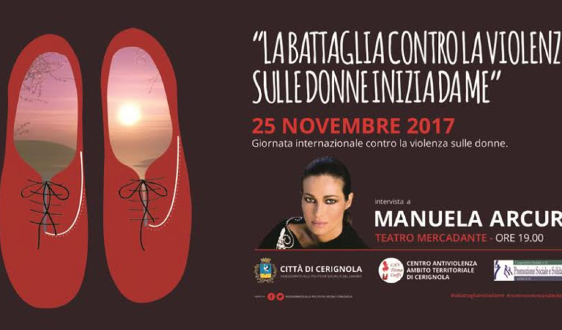 Manuela Arcuri a Cerignola per dire: «La battaglia contro la violenza sulle donne inizia da me»