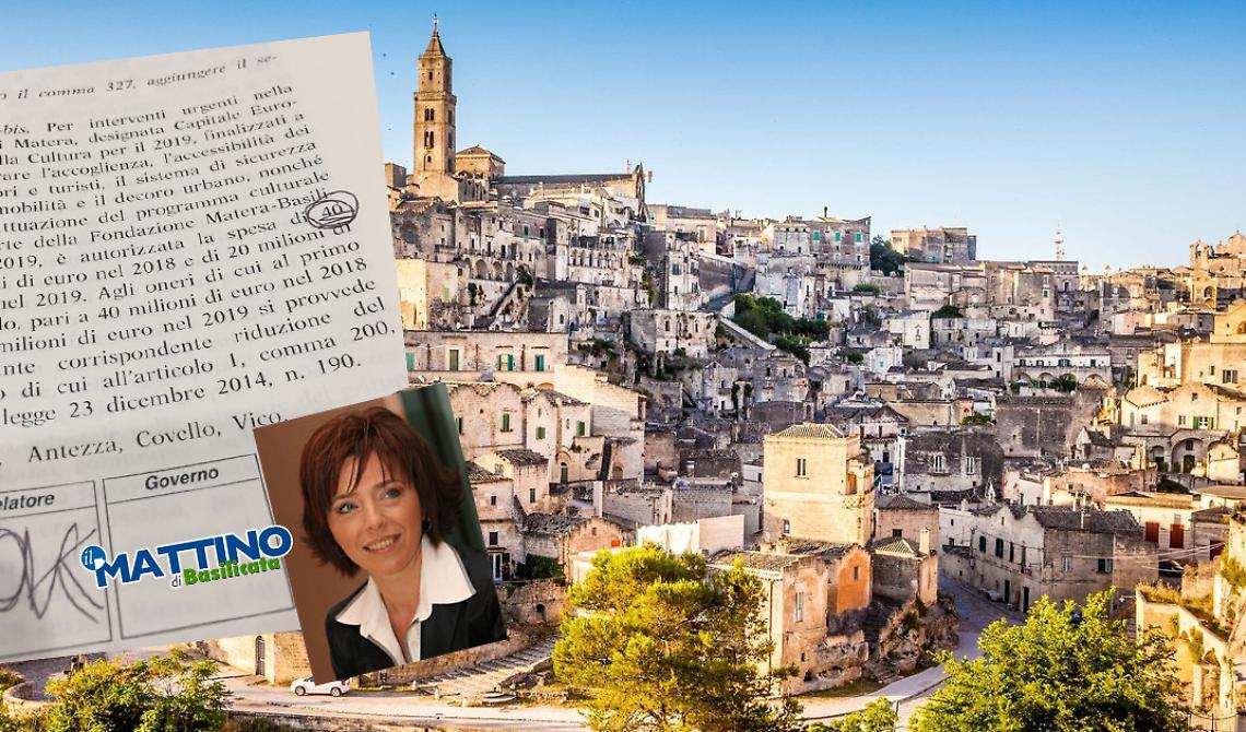 Manovra di Bilancio, Matera porta a casa 40 milioni di euro