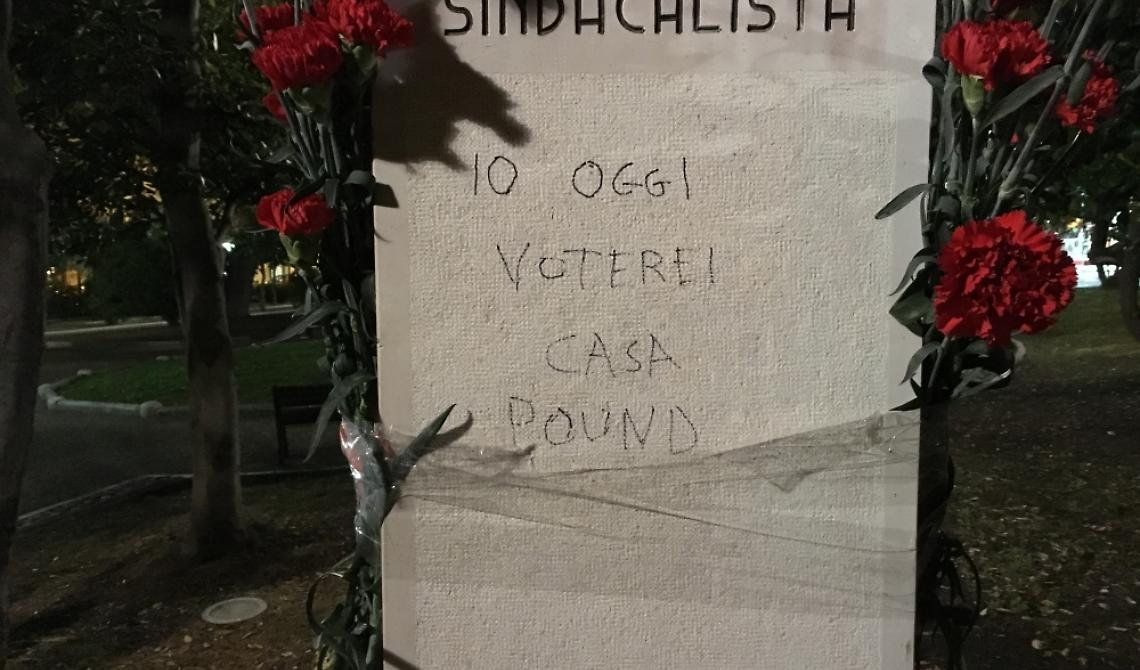 Monumento a Di Vittorio imbrattato a Molfetta, Loizzo: «Gesto infame»