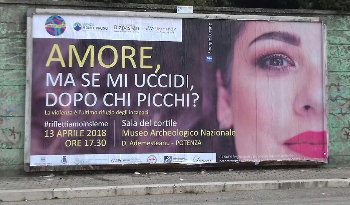 Manifesti anti-femminicidio a Potenza, De Luca: «Saranno rimossi con scuse di rito»