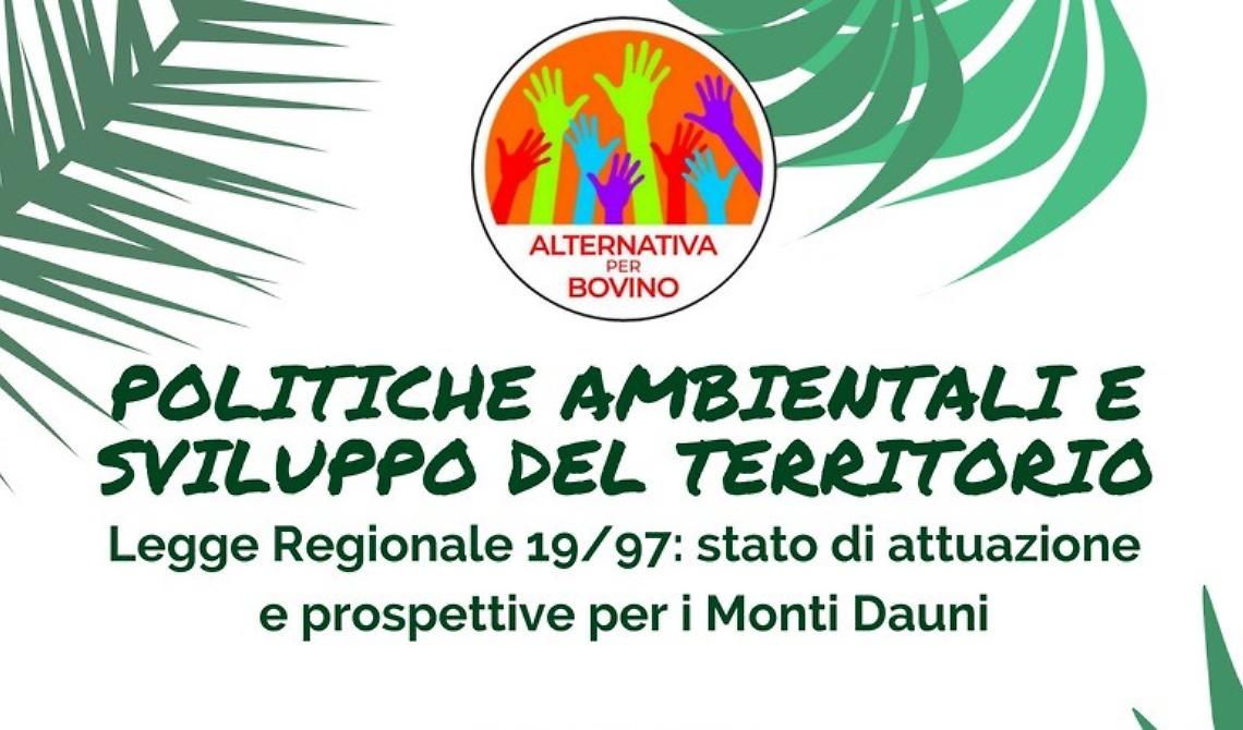 Bovino: venerdì 1 giugno incontro su politiche ambientali e prospettive per i Monti Dauni