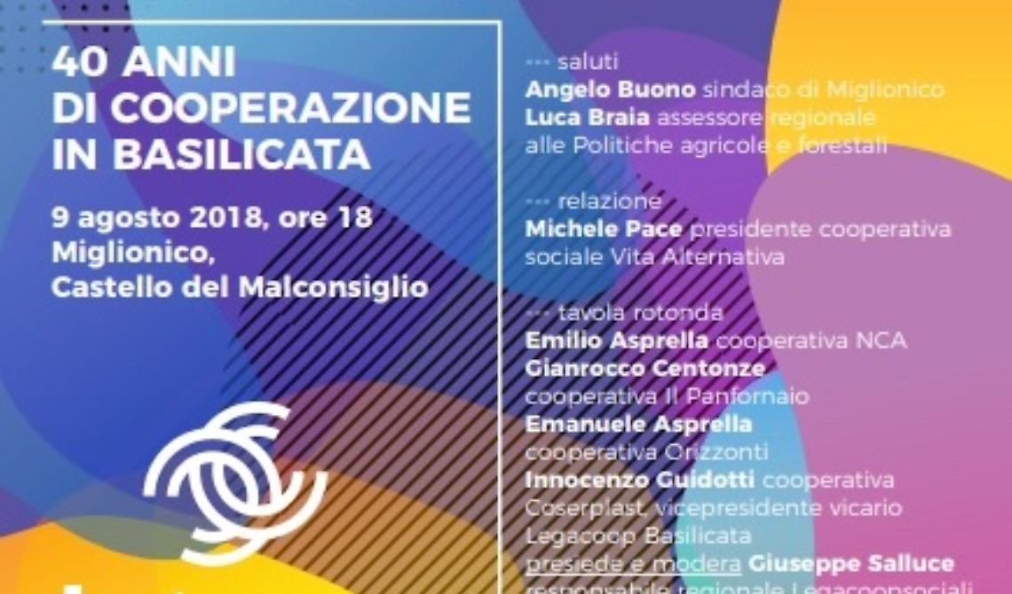 Legacoop Basilicata compie 40 anni, a Miglionico la prima iniziativa territoriale