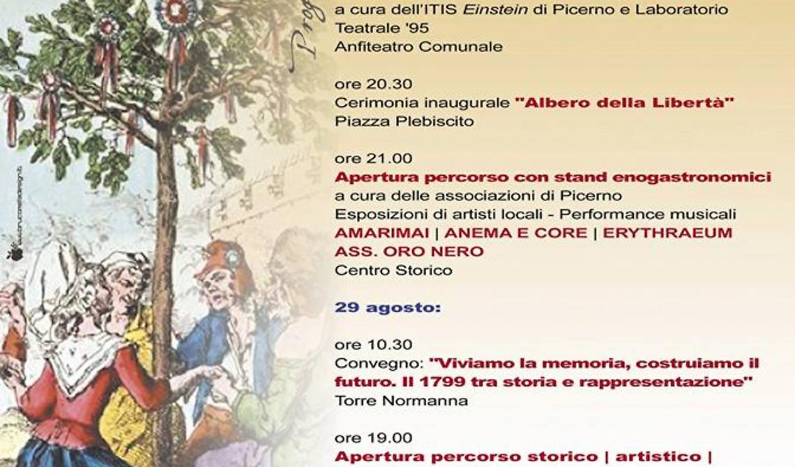 “Picerno 1799”, un itinerario di storia, gastronomia, musica e teatro
