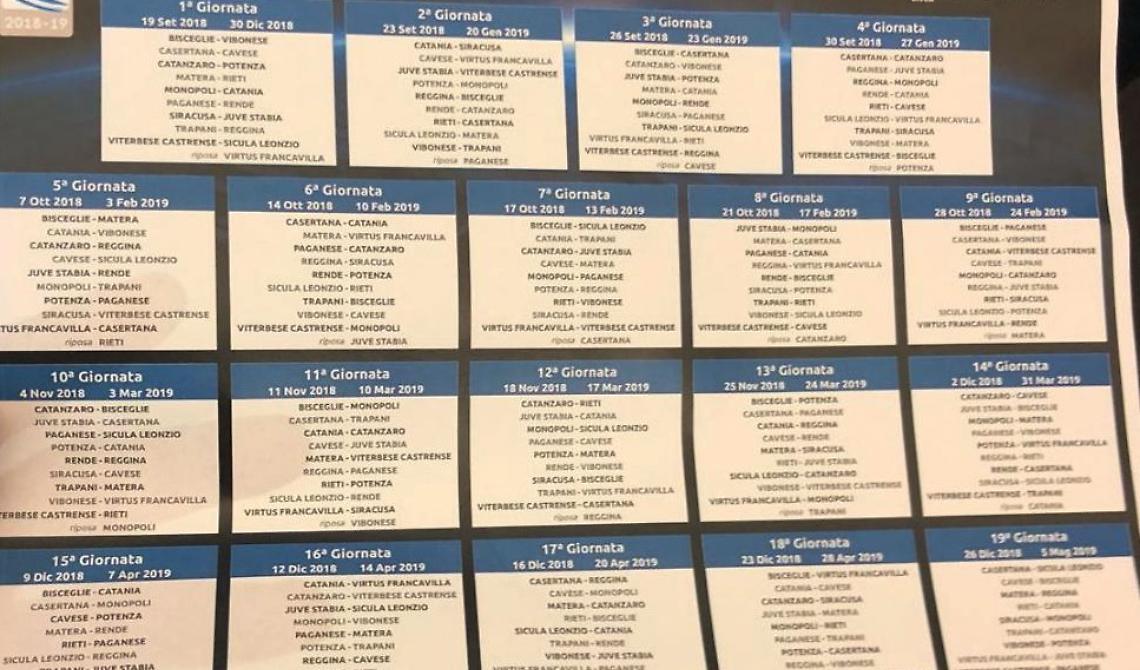 Serie C: ecco il calendario per i rossoblù. Il 19 settembre si va a Catanzaro
