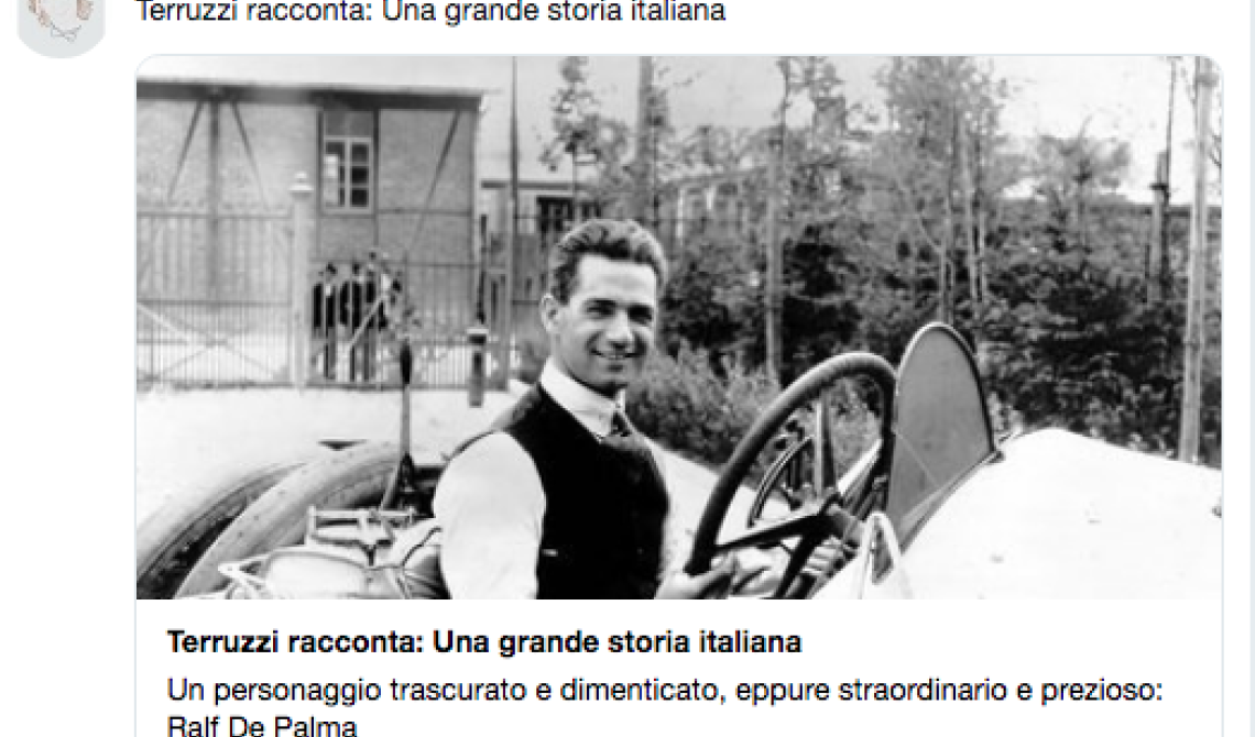 Il grande Terruzzi scopre il mito di Ralph De Palma: «Una avventura meravigliosa. Un sogno costruito a mani nude»