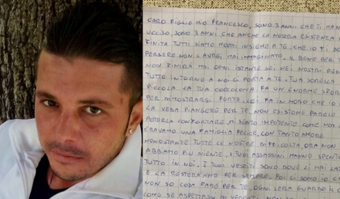 Vittima della 'Lupara bianca' a Mattinata, la mamma di Francesco scrive agli assassini 