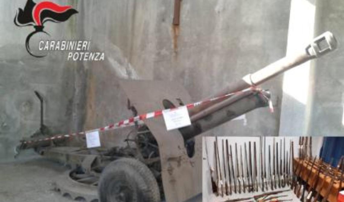 Scoperto arsenale d’armi tra cui un cannone: arrestato 56enne a Senise