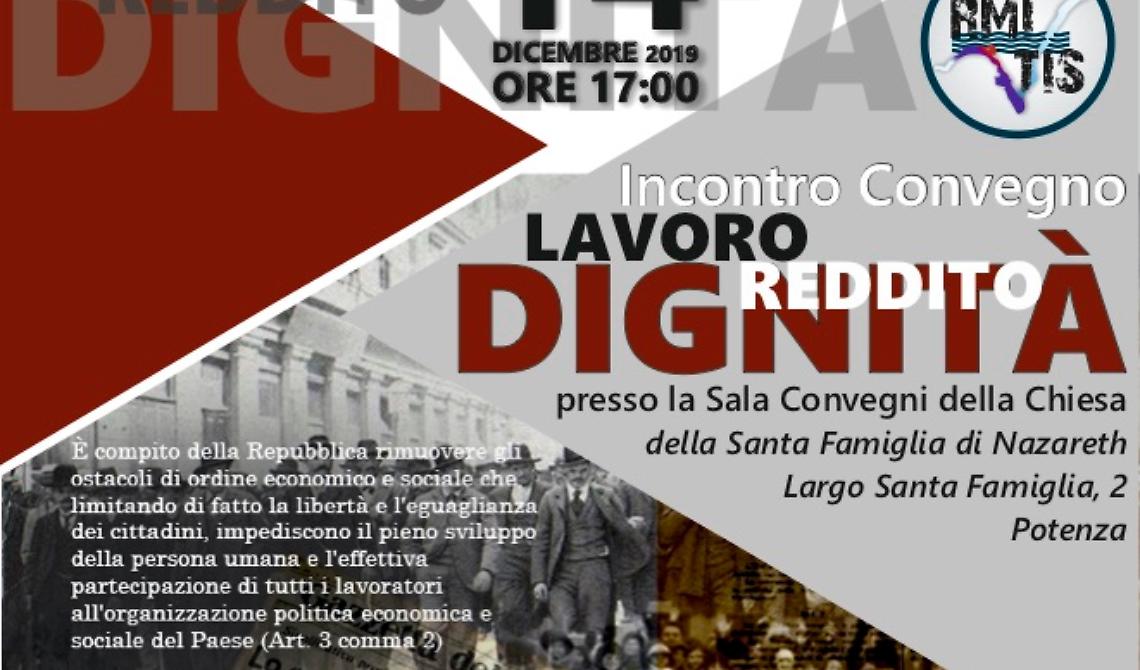 Lavoro, reddito e dignità: a Potenza il convegno del Comitato Lucano RMI-TIS
