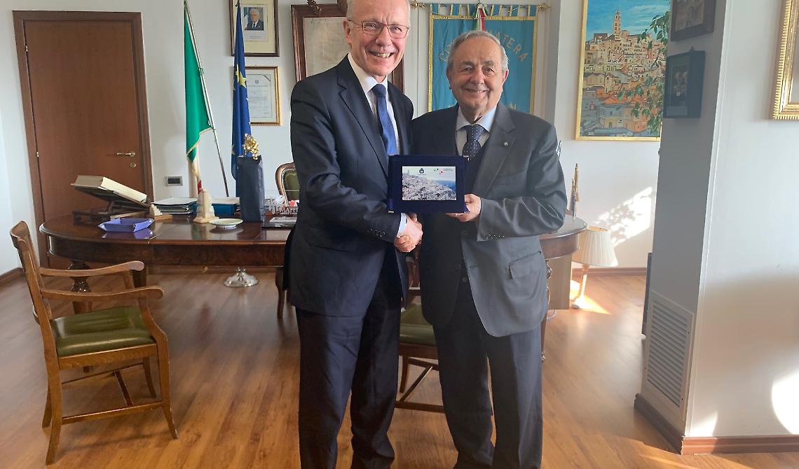 Matera, il sindaco de Ruggieri incontra l’ambasciatore irlandese O’Floinn 