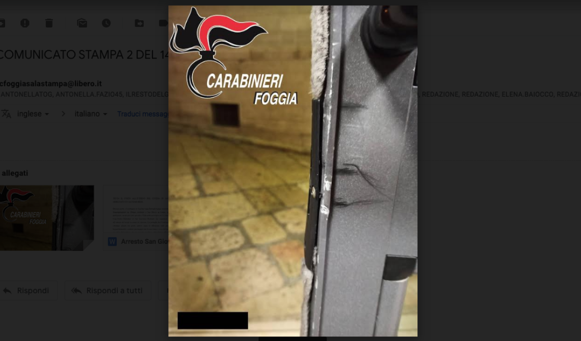 A San Giovanni Rotondo il ladro va al cinema di notte, il finale lo "raccontano" i Carabinieri