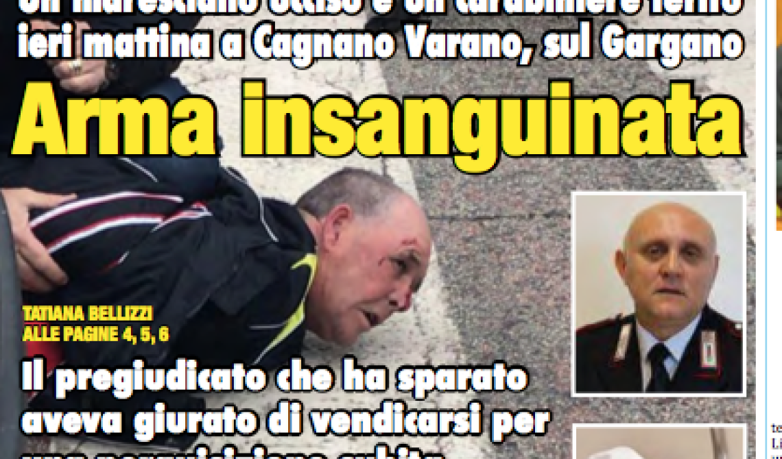 Il delinquente che uccise a Cagnano Varano il maresciallo dei Carabinieri Di Gennaro era anche un pericoloso spacciatore di droga