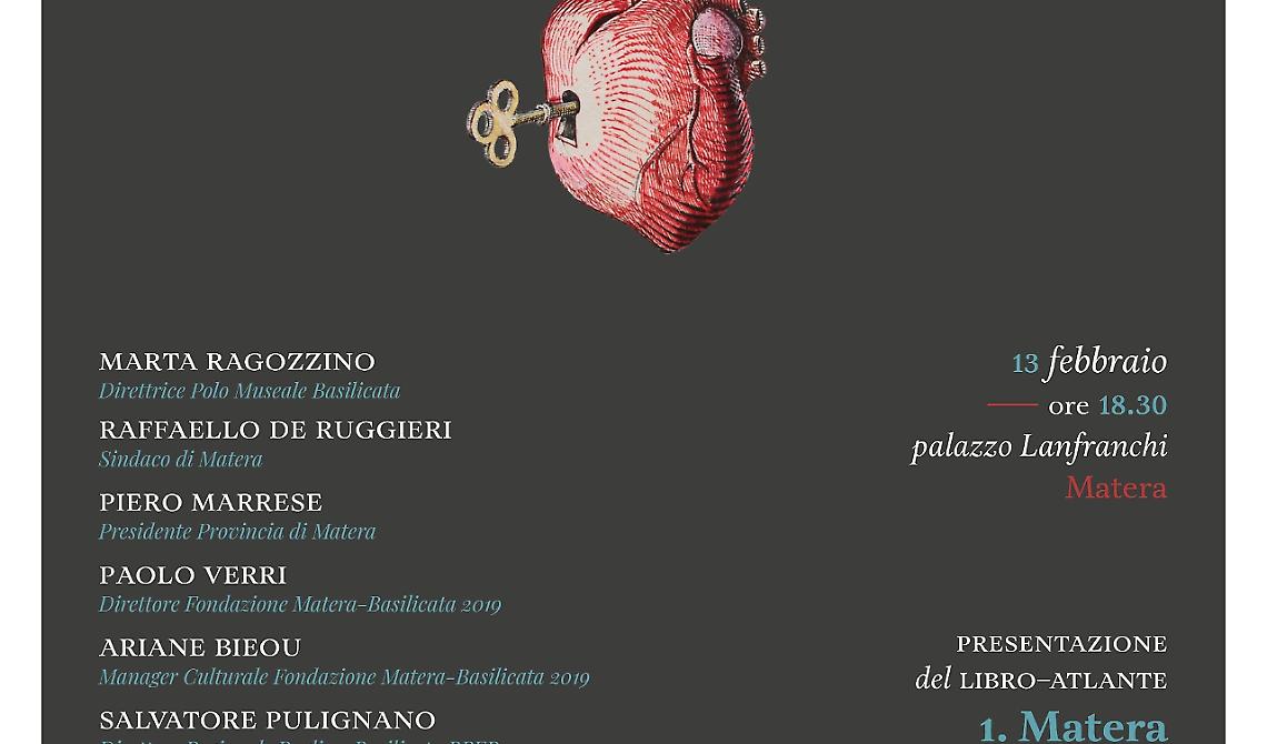 “Libro-Atlante 1. Matera la secretissima camera de lo core”: la presentazione giovedì 13 febbraio a Palazzo Lanfranchi 