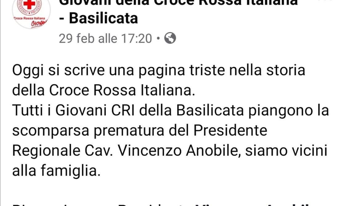 L’abbraccio dei social al presidente regionale della Croce rossa Vincenzo Anobile