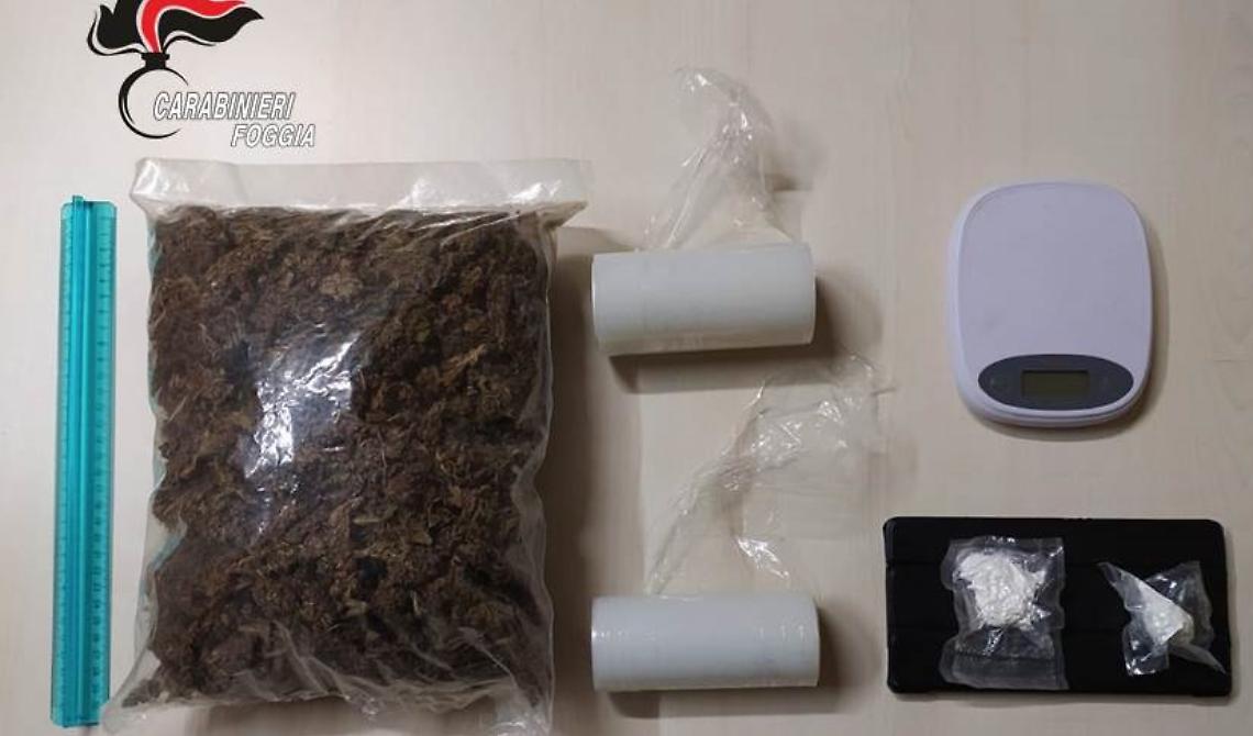 Coronavirus, anche la droga viene consegnata a domicilio: a Serracapriola i Carabinieri arrestano coppia di "fattorini"