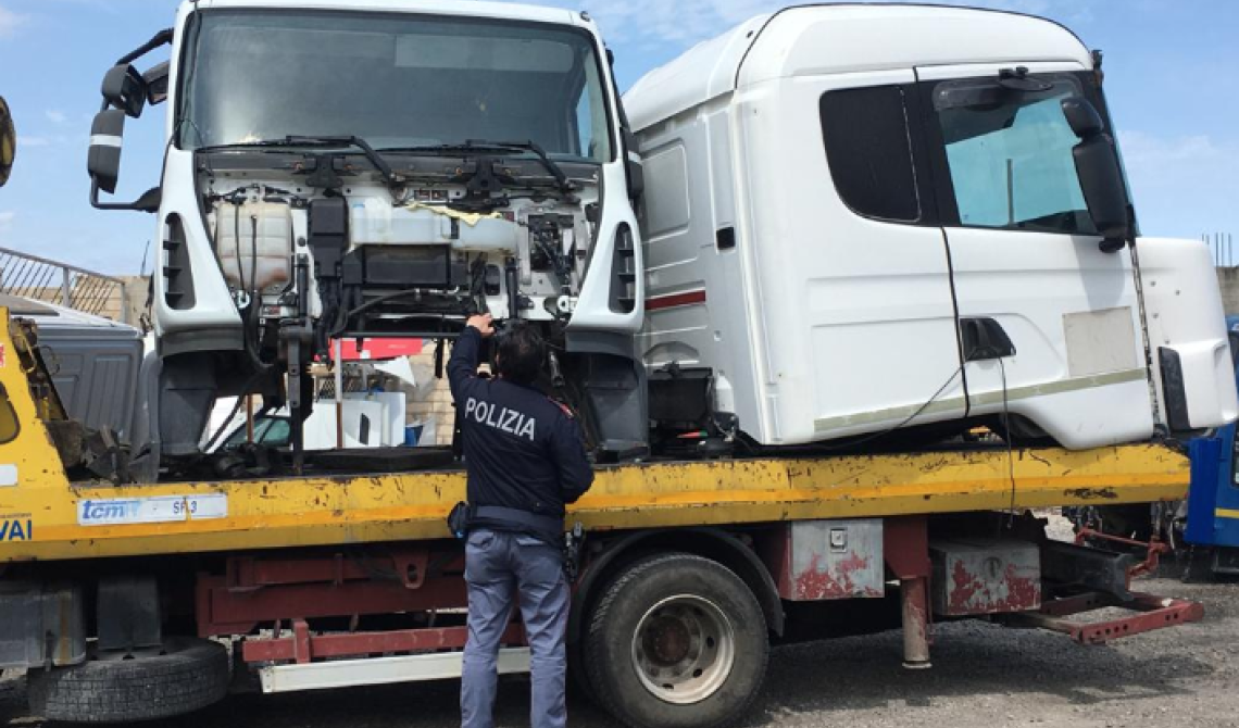 La Polizia scova a Cerignola sette cabine di autocarro rubate