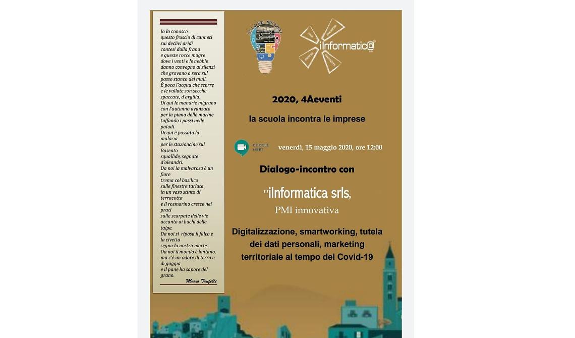 La scuola incontra l’impresa grazie ai progetti dell’Istituto Da Vinci-Nitti di Potenza: il 15 maggio la prima videoconferenza con iInformatica, l’azienda ideatrice di Lucanum