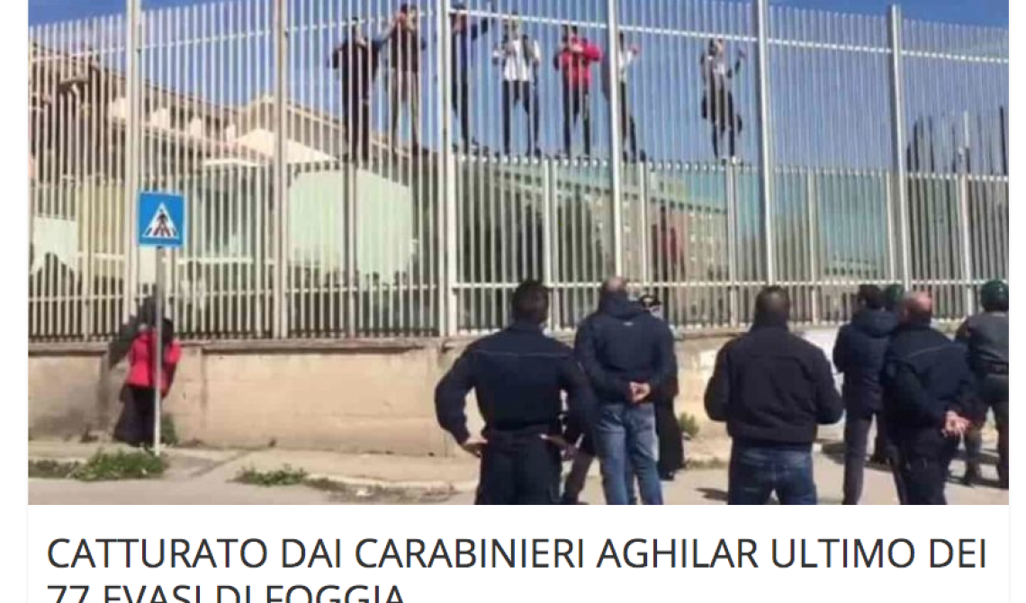 Rivolta al carcere di Foggia: 41 arrestati, si cercano altri 10 detenuti di piccolo calibro