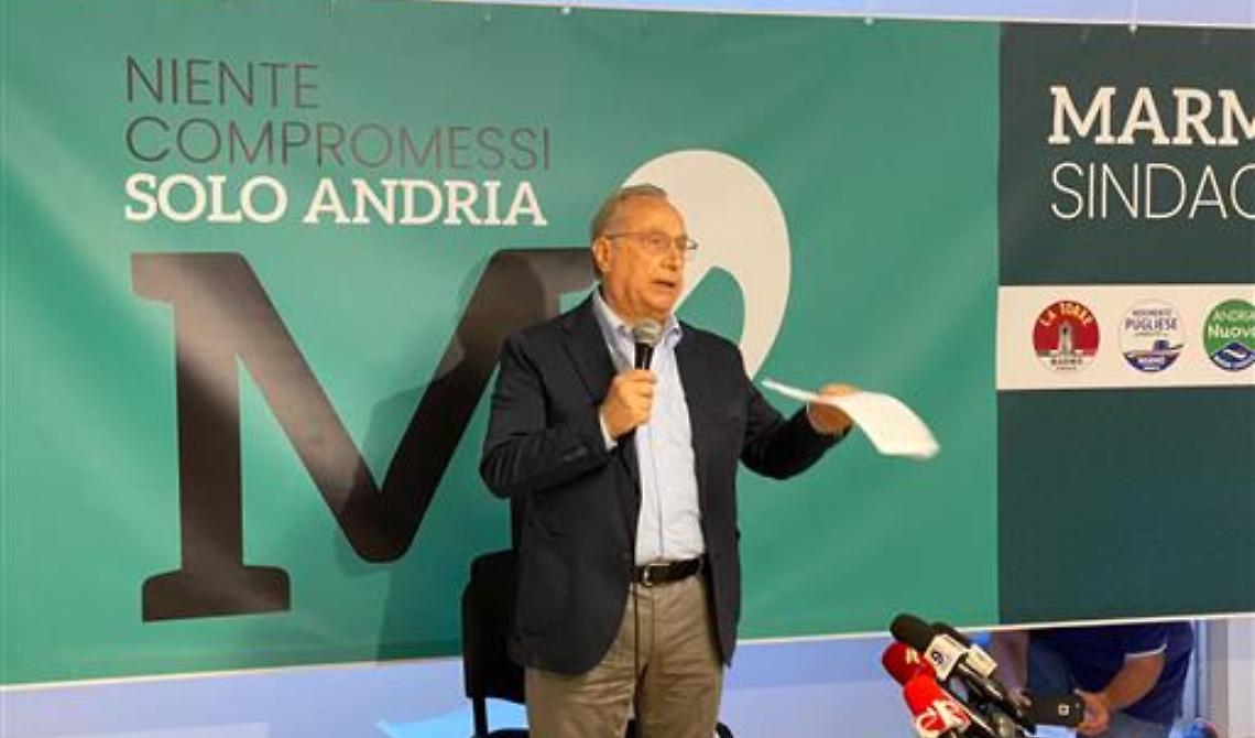 Marmo, capogruppo regionale di Forza Italia, si candida a sindaco di Andria senza Forza Italia: «Traditori»