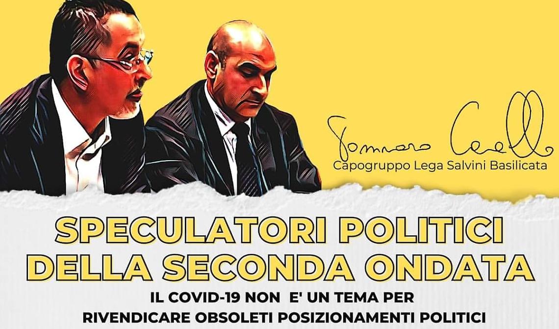 Coviello (Lega) mette al muro Pittella e Cifarelli: « Speculatori politici della seconda ondata, il Covid-19 non è un tema per rivendicare obsoleti posizionamenti politici»