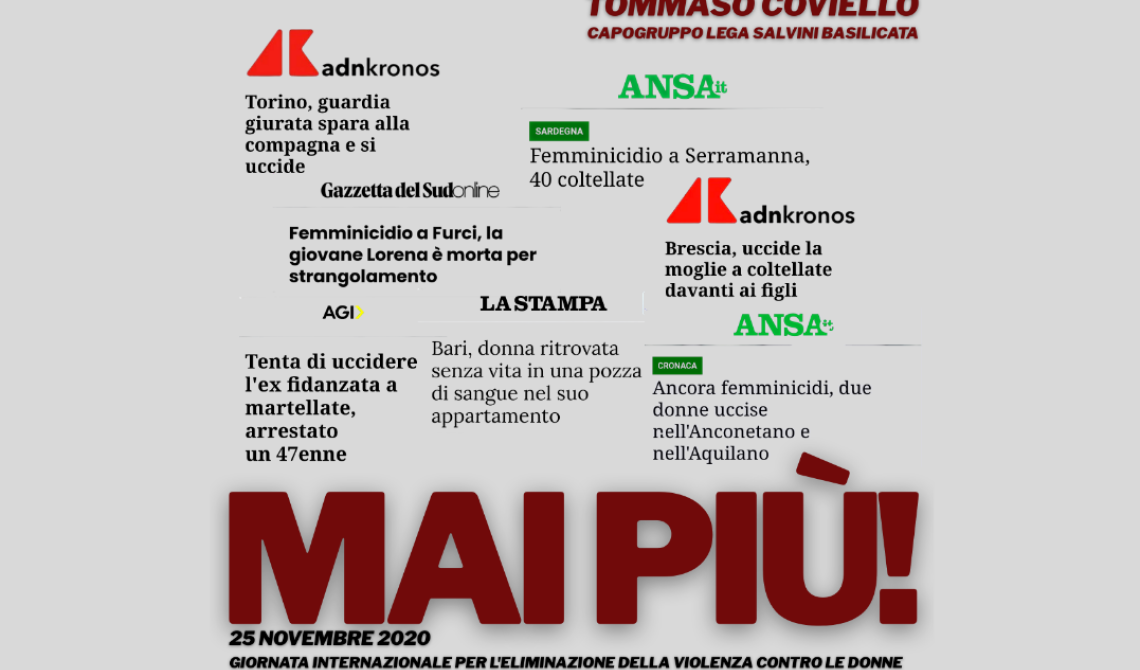 Coviello (Lega): «Il Codice Rosso ha colmato alcune gravi lacune, ripartire dal ruolo educativo delle scuole e trovare il coraggio di denunciare"