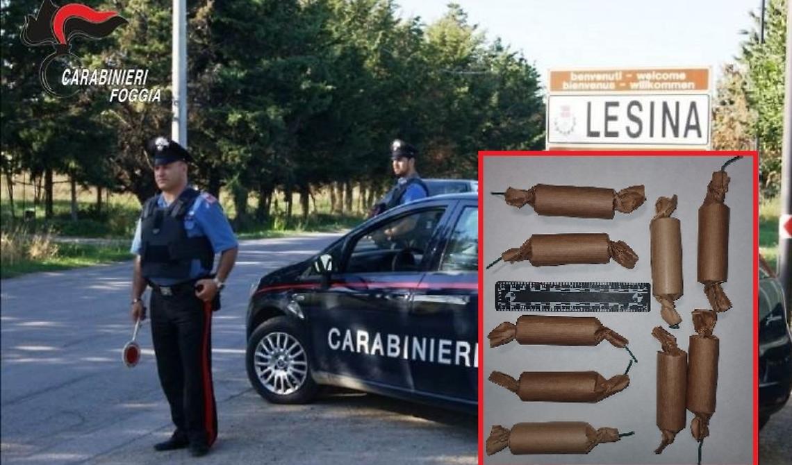 I Carabinieri di Lesina scoprono un giovane originario del Marocco con candelotti esplosivi