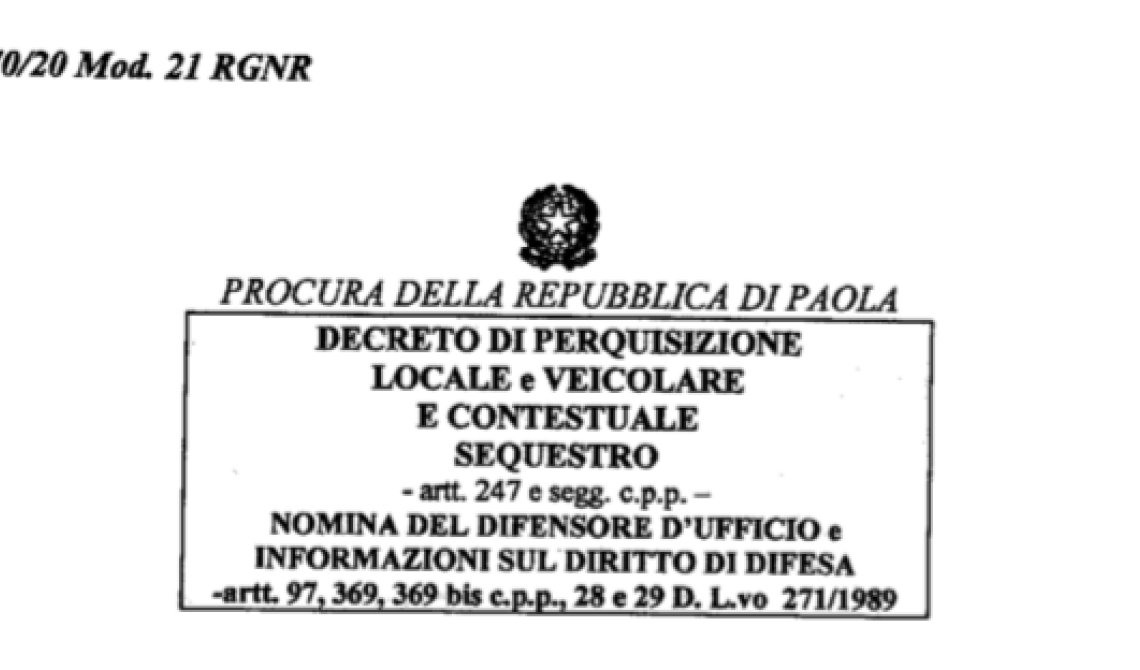 Affari massonici a Moliterno, indagati Antonio e Giuseppe Del Vecchio di Terranova di Pollino